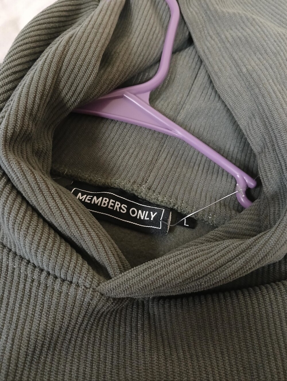 Members Only Corduroy / Ribbed Pullover Hoodie
